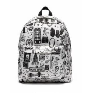 Henri Bendel New York Jetsetter Collapsible Cityscape Black White Backpack
